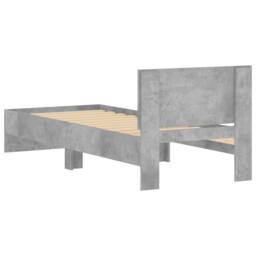 Berkfield Home Bed Frame Frame with Headboard Concrete Grey 75x190 cm Small Single - thumbnail 7