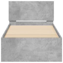 Berkfield Home Bed Frame Frame with Headboard Concrete Grey 75x190 cm Small Single - thumbnail 5