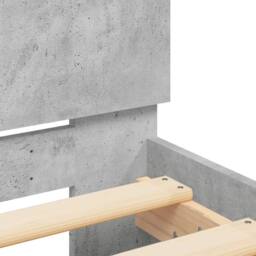 Berkfield Home Bed Frame Frame with Headboard Concrete Grey 75x190 cm Small Single - thumbnail 8