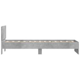 Berkfield Home Bed Frame Frame with Headboard Concrete Grey 75x190 cm Small Single - thumbnail 6
