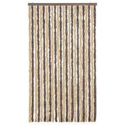 Berkfield Home Fly Curtain Dark Brown & Beige 100x200 cm Chenille - thumbnail 3