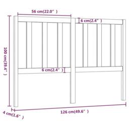 Berkfield Home Beautiful Bed Headboard Black 126x4x100 cm Solid Wood Pine - Size: 126 x 4 x 100 cm - thumbnail 6