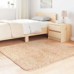 Berkfield Home Shaggy Rug High Pile NAVARRA Beige 120x120 cm Polyester - Size: Medium - thumbnail 3
