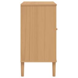 Berkfield Home Sideboard SENJA Rattan Look Brown 80x40x80 cm Solid Wood Pine in Light Brown - Size: 80 x 40 x 80 cm - thumbnail 7