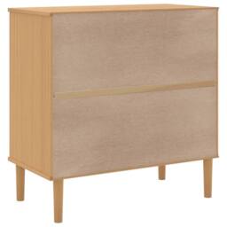 Berkfield Home Sideboard SENJA Rattan Look Brown 80x40x80 cm Solid Wood Pine in Light Brown - Size: 80 x 40 x 80 cm - thumbnail 8