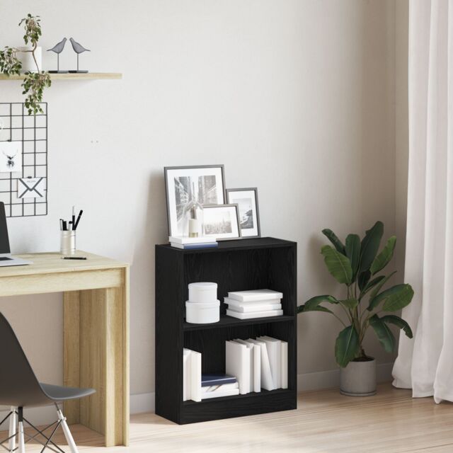 Berkfield Home Book Cabinet Black 60x24x76 cm Engineered Wood - Size: 60 x 24 x 76 cm - image 1