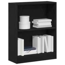 Berkfield Home Book Cabinet Black 60x24x76 cm Engineered Wood - Size: 60 x 24 x 76 cm - thumbnail 3