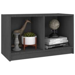 Berkfield Home TV Cabinet Grey 70x33x42 cm Solid Pinewood - Size: 70 x 33 x 42 cm - thumbnail 4