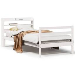 Berkfield Home Beautiful Bed Frame with Headboard without Mattress White 90x190 - Size: Single - thumbnail 3