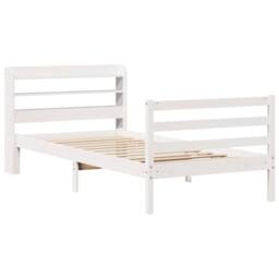 Berkfield Home Beautiful Bed Frame with Headboard without Mattress White 90x190 - Size: Single - thumbnail 1