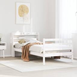 Berkfield Home Beautiful Bed Frame with Headboard without Mattress White 90x190 - Size: Single - thumbnail 2