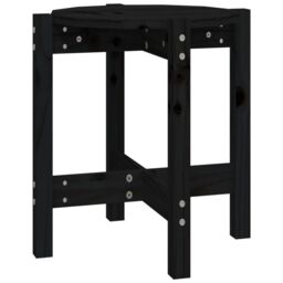 Berkfield Home Coffee Table Black Ã˜ 42.5x45 cm Solid Wood Pine - thumbnail 2