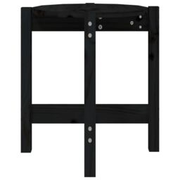 Berkfield Home Coffee Table Black Ã˜ 42.5x45 cm Solid Wood Pine - thumbnail 6
