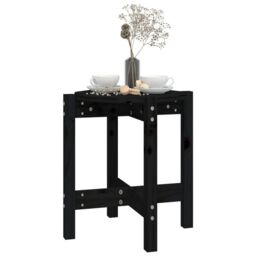 Berkfield Home Coffee Table Black Ã˜ 42.5x45 cm Solid Wood Pine - thumbnail 4