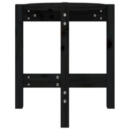 Berkfield Home Coffee Table Black Ã˜ 42.5x45 cm Solid Wood Pine - thumbnail 5