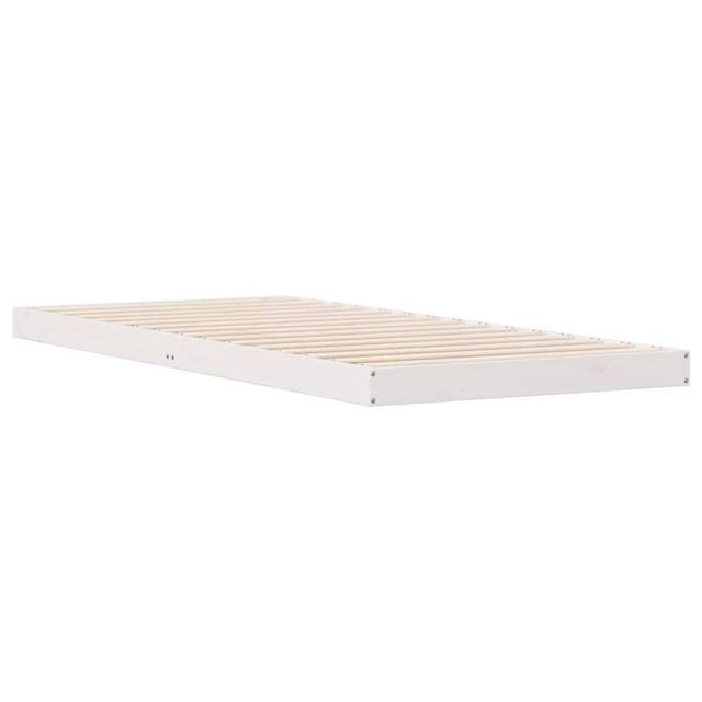 Berkfield Home Floor Bed Frame White 80x210 cm Solid Wood Pine - image 1