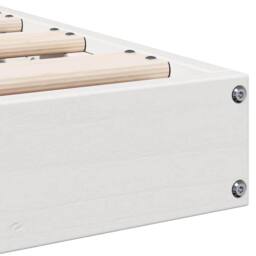 Berkfield Home Floor Bed Frame White 80x210 cm Solid Wood Pine - thumbnail 7