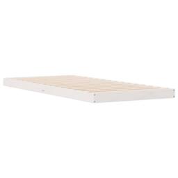 Berkfield Home Floor Bed Frame White 80x210 cm Solid Wood Pine - thumbnail 1