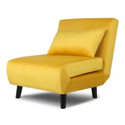Home Garden Direct Aurora - Single Bed Chair Sofa in Velvet - 1 Seater - Yellow - thumbnail 4