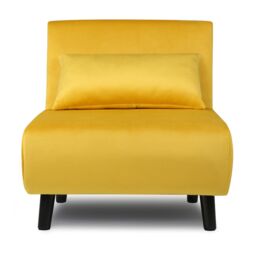 Home Garden Direct Aurora - Single Bed Chair Sofa in Velvet - 1 Seater - Yellow - thumbnail 3