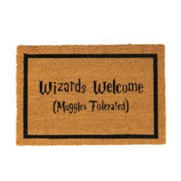Nicola Spring Halloween Coir Door Mat - 60 x 40cm - Wizards Welcome in Brown - Size: 40 cm x 60 cm - thumbnail 1