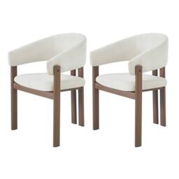 BTM Set of 2/4/6 Linen Dining Chairs with Metal Frame in Brown - Size: 2 Pack - thumbnail 7