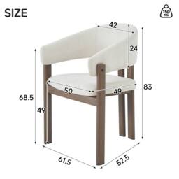 BTM Set of 2/4/6 Linen Dining Chairs with Metal Frame in Brown - Size: 2 Pack - thumbnail 5