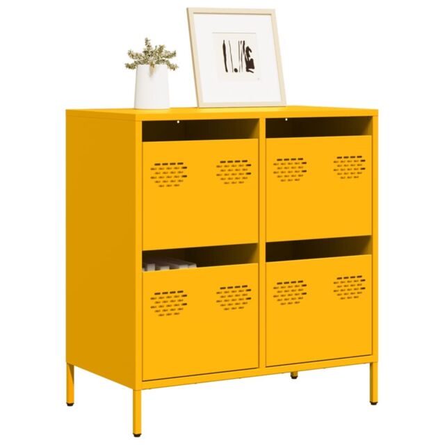 Berkfield Home Sideboard¬†Mustard Yellow 68x39x73.5 cm Cold-rolled Steel - image 1