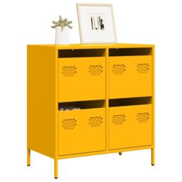 Berkfield Home Sideboard¬†Mustard Yellow 68x39x73.5 cm Cold-rolled Steel