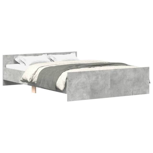 Berkfield Home Bed Frame with Headboard & Footboard Concrete Grey 150x200 cm K… - Size: King - image 1