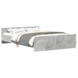 Berkfield Home Bed Frame with Headboard & Footboard Concrete Grey 150x200 cm K… - Size: King - thumbnail 1