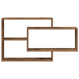 Berkfield Home Wall Shelf Old Wood 104x20x58.5 cm Engineered Wood in Brown - thumbnail 4