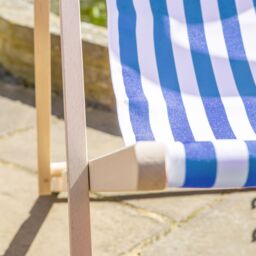 Harbour Housewares Folding Wooden Deck Chairs Navy Stripe Pack of 2 - thumbnail 7