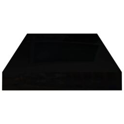 Berkfield Home Floating Wall Shelves 4 pcs High Gloss Black 50x23x3.8 cm MDF - thumbnail 6