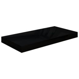 Berkfield Home Floating Wall Shelves 4 pcs High Gloss Black 50x23x3.8 cm MDF - thumbnail 4