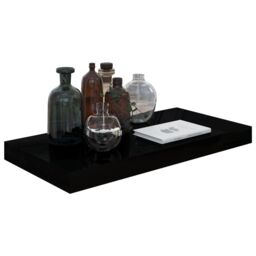 Berkfield Home Floating Wall Shelves 4 pcs High Gloss Black 50x23x3.8 cm MDF - thumbnail 3