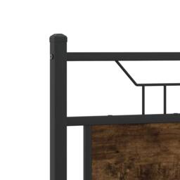 Berkfield Home Durable Bed Frame without Mattress Smoked Oak 120x200 cm Engineer in Brown - Size: Small Double - thumbnail 9