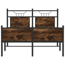 Berkfield Home Durable Bed Frame without Mattress Smoked Oak 120x200 cm Engineer in Brown - Size: Small Double - thumbnail 6