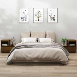Berkfield Home Bedside Cabinets 2 pcs Honey Brown 60x34x51 cm Solid Wood Pine - Size: 60 x 34 x 51 cm - thumbnail 2