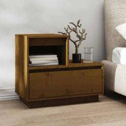Berkfield Home Bedside Cabinets 2 pcs Honey Brown 60x34x51 cm Solid Wood Pine - Size: 60 x 34 x 51 cm - thumbnail 3