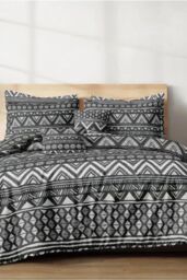 Ezysleep Geometric Charcoal Printed Duvet Cover Set in Grey - Size: Double - thumbnail 2