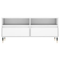Berkfield Home TV Cabinet White 100x34.5x44.5 cm Engineered Wood - thumbnail 5
