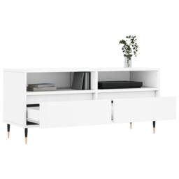 Berkfield Home TV Cabinet White 100x34.5x44.5 cm Engineered Wood - thumbnail 4