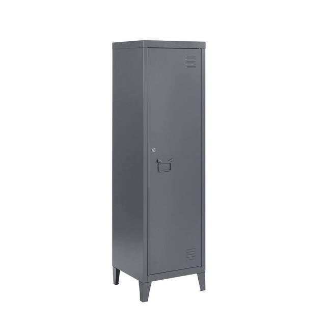 Moderna Grey Metal Locker Cabinet, 2 Shelves, 1 Door for Home or Office - image 1