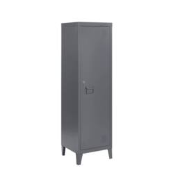 Moderna Grey Metal Locker Cabinet, 2 Shelves, 1 Door for Home or Office - thumbnail 1