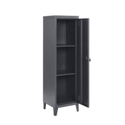 Moderna Grey Metal Locker Cabinet, 2 Shelves, 1 Door for Home or Office - thumbnail 2