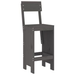 Berkfield Home 7 Piece Garden Bar Set Grey Solid Wood Pine - thumbnail 4