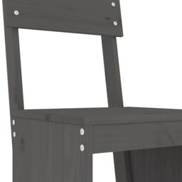 Berkfield Home 7 Piece Garden Bar Set Grey Solid Wood Pine - thumbnail 5