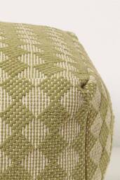 Homescapes Lima Handwoven Textured Pouffe Bean Cube in Green - thumbnail 4