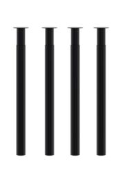 Living and Home 72cm/28.35 inch 4Pcs Black Round Metal Table Legs w/ Plastic Foot Pads Furniture Replacement Legs for Dining Table Dressing Table - thumbnail 3